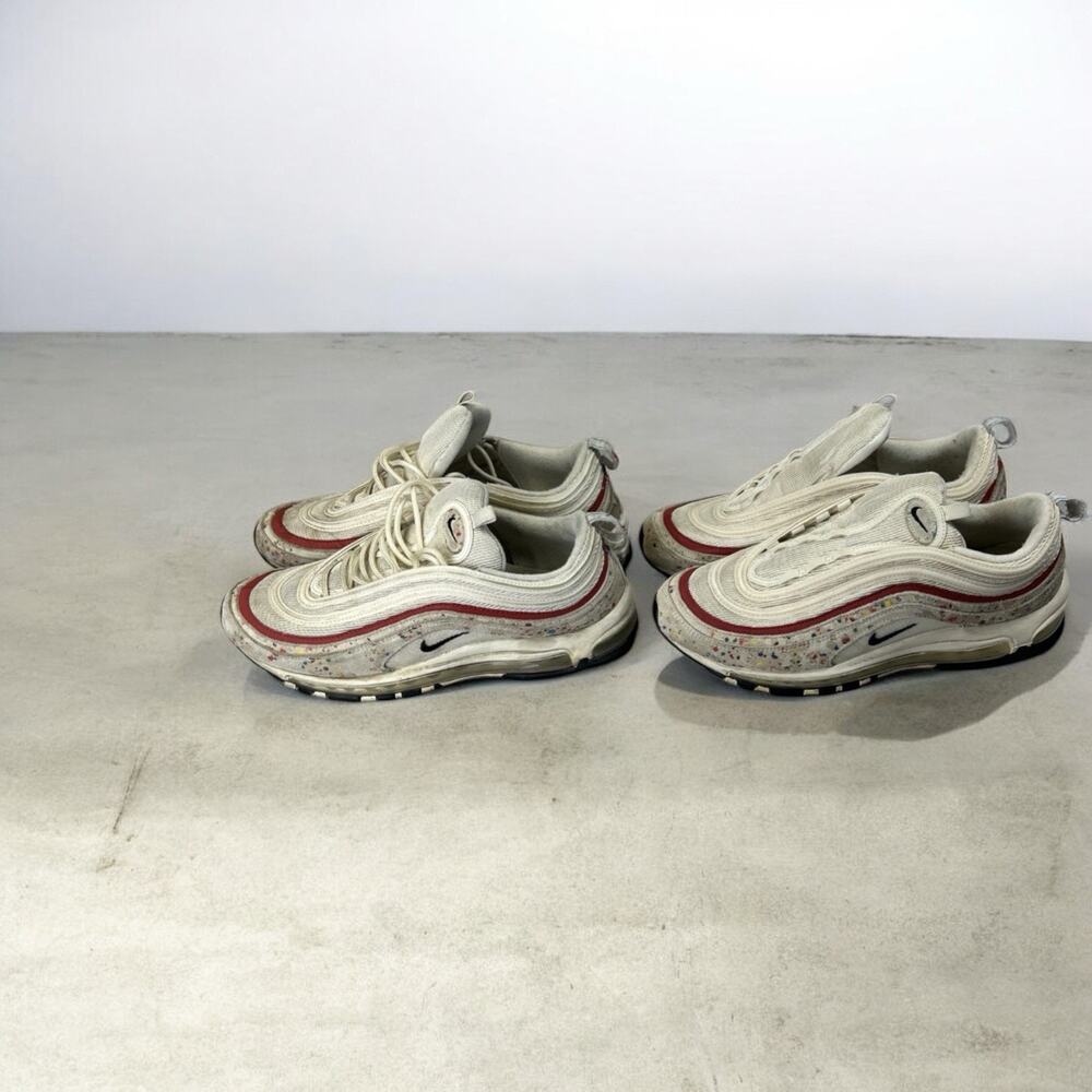 Nike Air Max 97 Retro OG Men’s 11.5 Sail University Red 312834-102 2-pairs Used - Picture 2 of 12